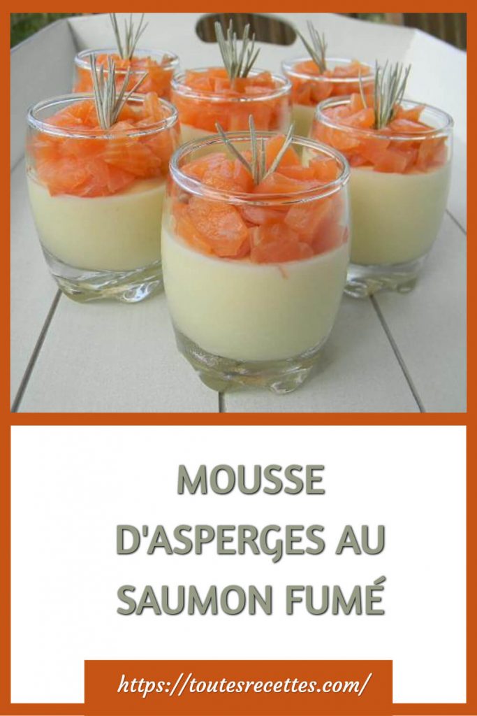 Comment préparer la Mousse d'asperges au saumon fumé en verrines