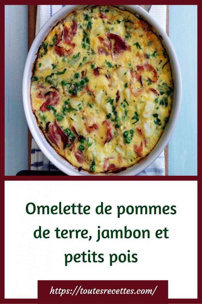 Comment préparer l'Omelette de pommes de terre, jambon et petits pois
